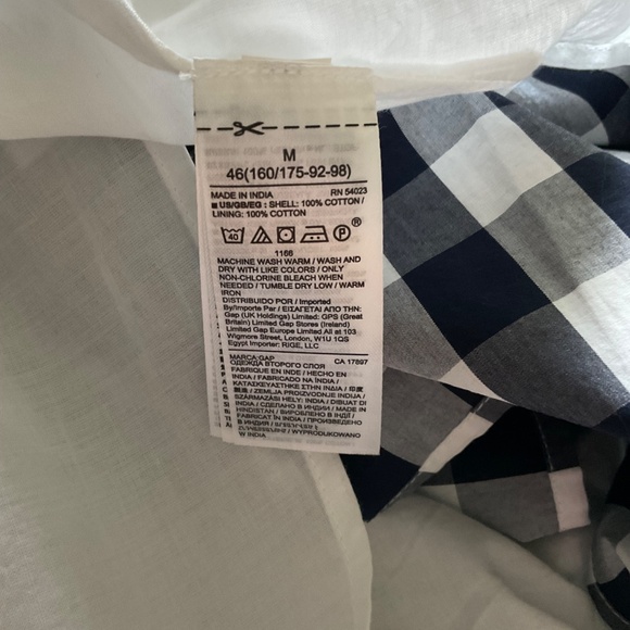 NWT GAP Blue and White Plaid Wrap Ruffled Midi Dress SZ M - Picture 6 of 6